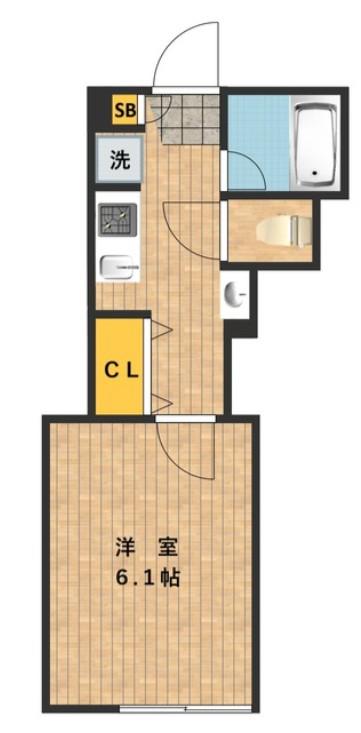 ルミノソ小台(1K/3階)の間取り写真