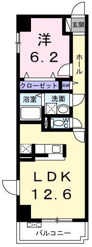 マウントック・フォルテ(1LDK/5階)の間取り写真
