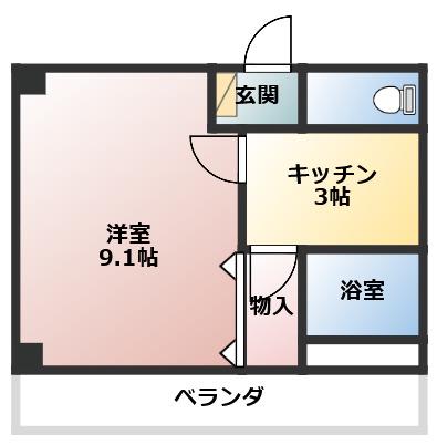 エ・クロール八事(1K/2階)の間取り写真