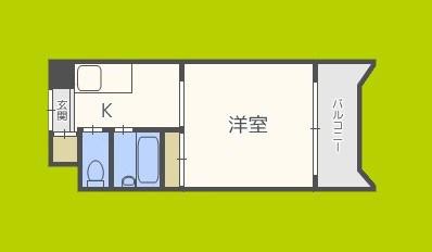 FIVE TWO(1K/7階)の間取り写真