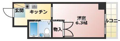 アーチ立花2(ワンルーム/2階)の間取り写真