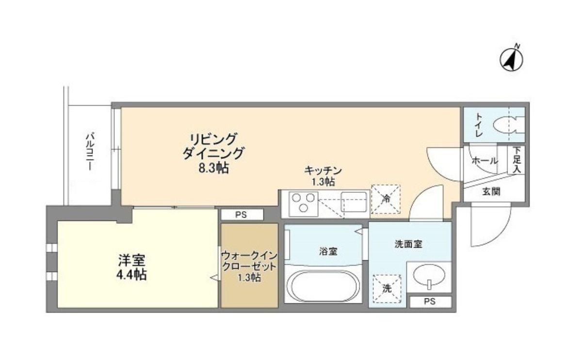 ボヌールREIWA(1LDK/1階)の間取り写真