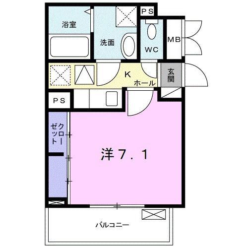 ガーデンプレイス(1K/1階)の間取り写真