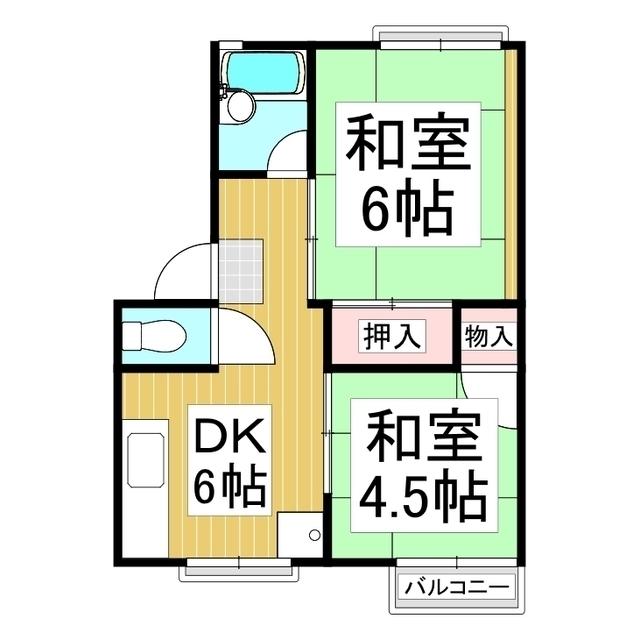コーポラスカネ京(2DK/1階)の間取り写真