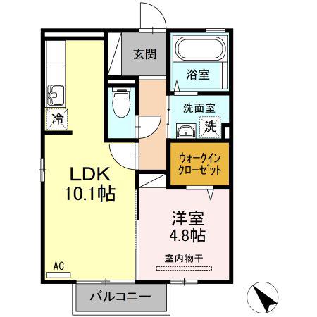 POPO・ベルグ(1LDK/2階)の間取り写真