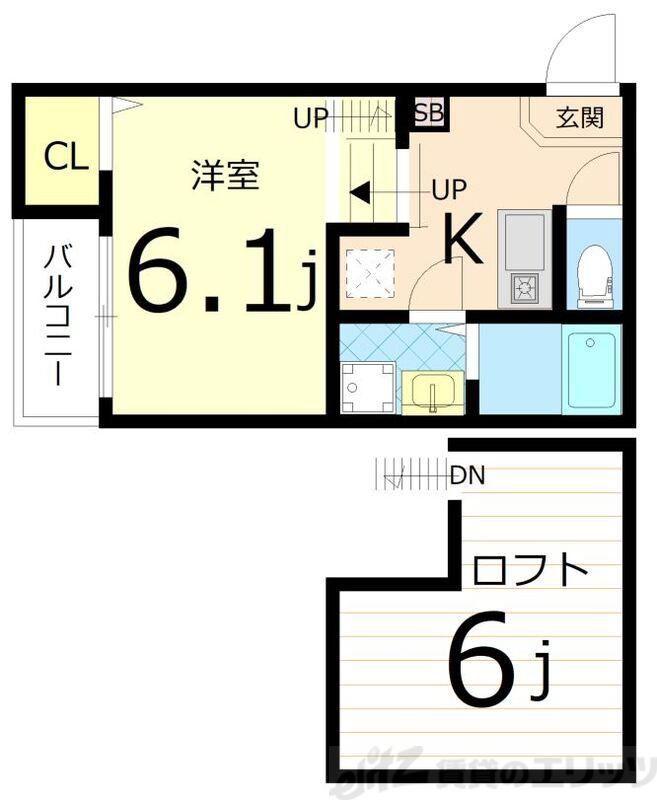 HR金田町(1K/2階)の間取り写真