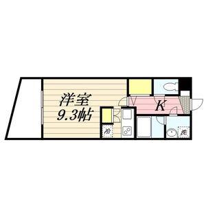 ラセット天神(ワンルーム/9階)の間取り写真