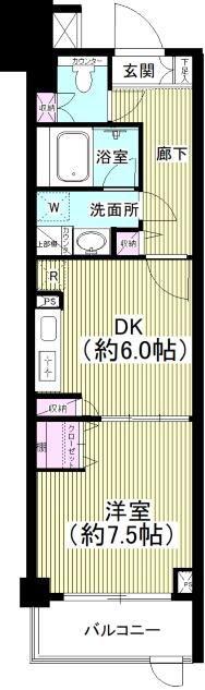 ライオンズマンション乃木坂(1DK/1階)の間取り写真