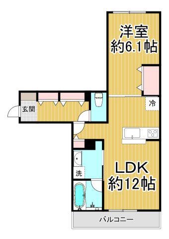 YS COURT 2(1LDK/2階)の間取り写真