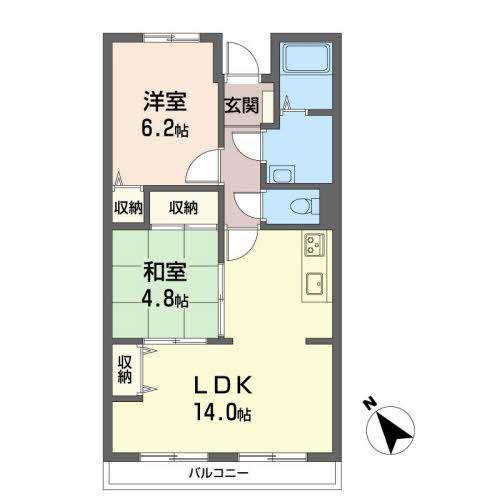 雅マンション(2LDK/1階)の間取り写真