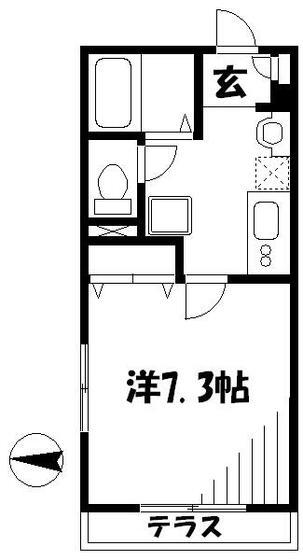 ベルメゾン鷺宮(1K/1階)の間取り写真