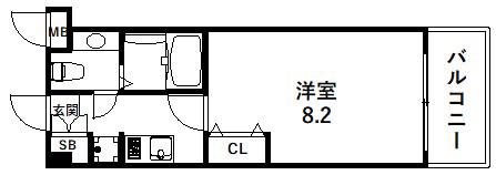アプリーレ神戸元町(1K/3階)の間取り写真