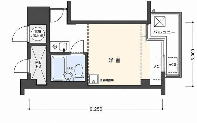 ライオンズマンション池袋(ワンルーム/11階)の間取り写真