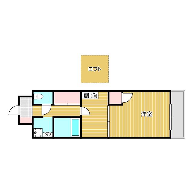 メゾンセルクル(1K/6階)の間取り写真