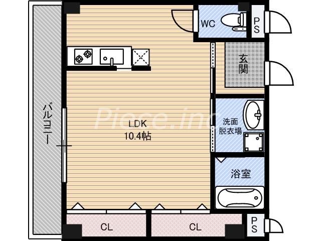 クライス横堤(ワンルーム/3階)の間取り写真