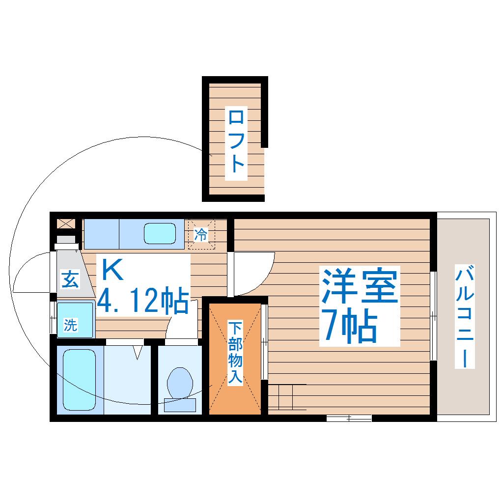 サンセピア(1K/2階)の間取り写真