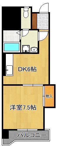 第三泰平ビル(1DK/6階)の間取り写真