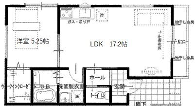 JR東海道本線 茅ケ崎駅 徒歩12分 2階建 築4年(1LDK/1階)の間取り写真