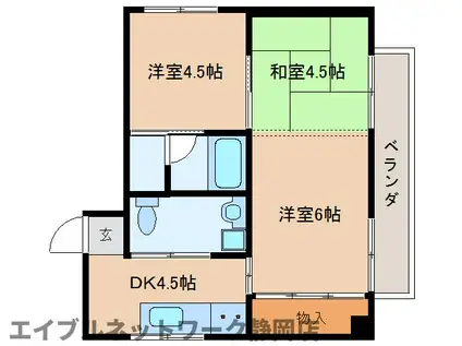 駿河屋ビル(3DK/4階)の間取り写真