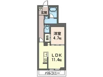 シャーメゾン カーラ ボヌール(1LDK/3階)の間取り写真