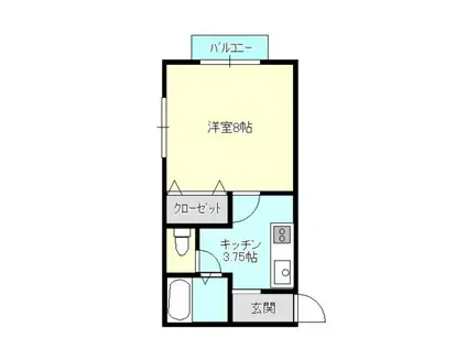 メゾンダイヤモンド(1K/2階)の間取り写真