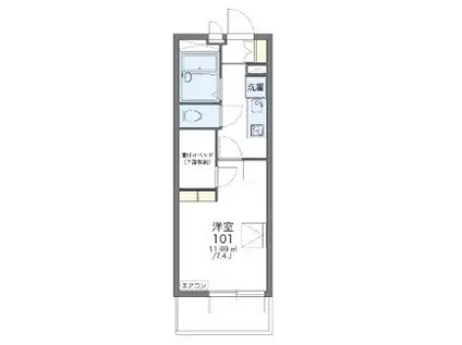 レオパレスアルテア日進(1K/3階)の間取り写真