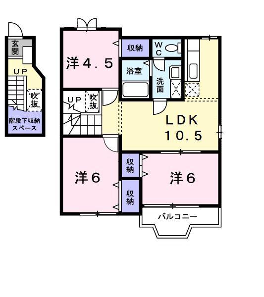 グレース クレストII(3LDK/2階)の間取り写真