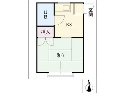 コーポクレール(1K/1階)の間取り写真