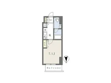 カレント今池(1K/11階)の間取り写真