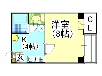 はなやびる(1K/3階)の間取り写真