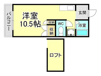 オアシス中央町(ワンルーム/1階)の間取り写真