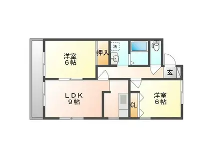 フォブールはまなすI・II・III(2LDK/1階)の間取り写真