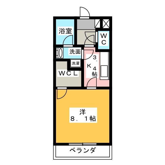 ビオスIII(1K/3階)の間取り写真