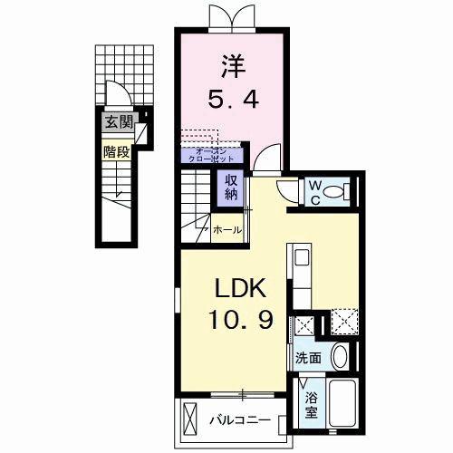 アヴェニール(1LDK/2階)の間取り写真