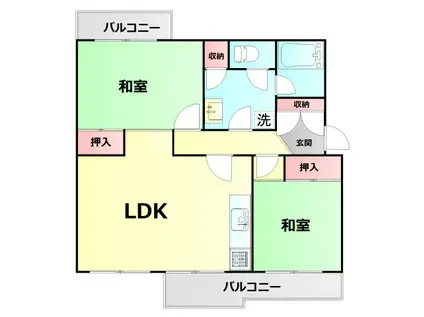 大久保東第一(2LDK/5階)の間取り写真