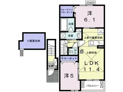 サウス ビスタ I(2LDK/2階)の間取り写真