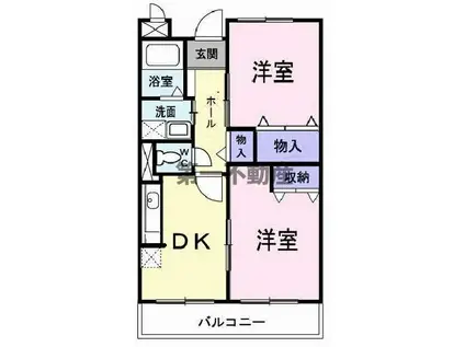クインシー15(2DK/1階)の間取り写真