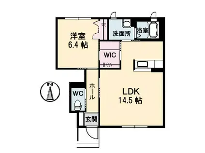 コートクレールII番館(1LDK/1階)の間取り写真