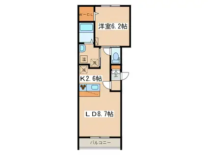 セント・ウレア(1LDK/2階)の間取り写真