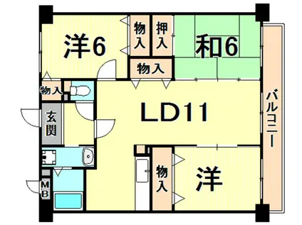 シャンドフルール(3LDK/3階)の間取り写真