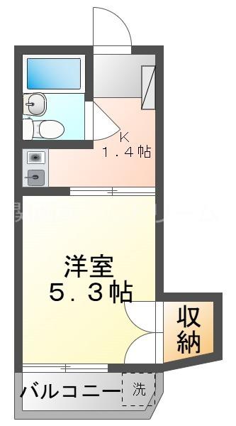 レジデンス門真(1K/2階)の間取り写真