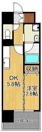 デザイナーズ ザ・レトロ(1DK/8階)の間取り写真