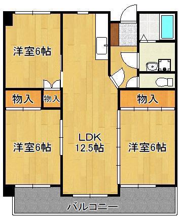 ハーベスト守恒(3LDK/6階)の間取り写真