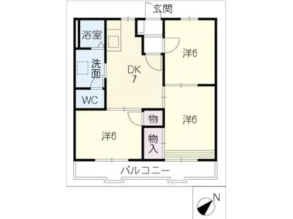 セフィラ東脇(3DK/1階)の間取り写真