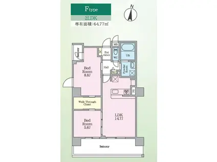 PJツリーネスト(2LDK/6階)の間取り写真