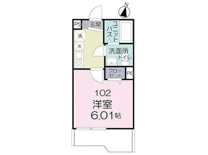 エクセルコート白楽(1K/1階)の間取り写真