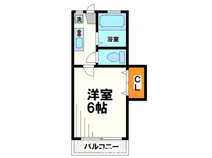 サンビームハイツ(1K/2階)の間取り写真