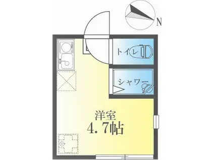 TM渡田向町Ⅱ(ワンルーム/1階)の間取り写真