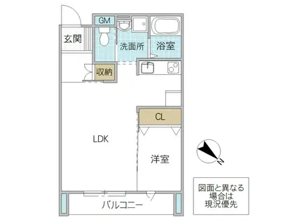 BLANC-F(1LDK/1階)の間取り写真