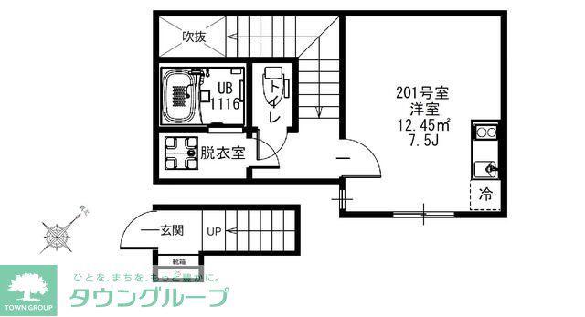 エスカレラ上福岡(ワンルーム/2階)の間取り写真